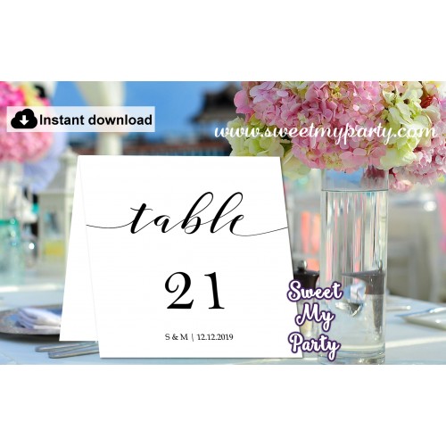 Modern Calligrapy Table Numbers printable,Calligraphy table Numbers template, (47)